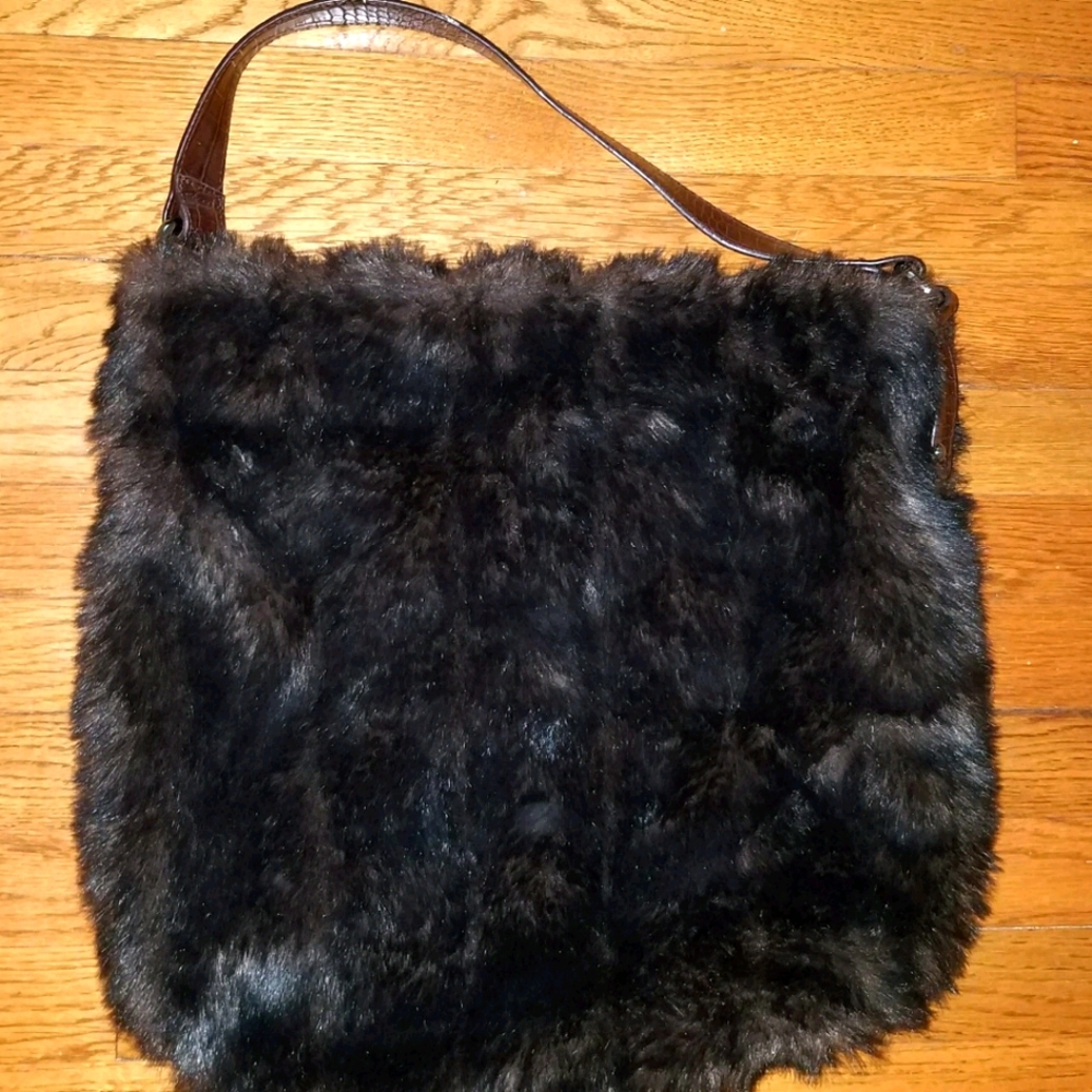 BATH & BODY WORKS Brown faux fur tote - Picture 1 of 4